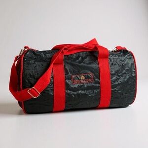 Vtg 80s Benson & Hedges Tobacco Handled Duffle Bag Black & Red Gym Bag